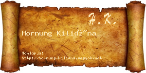 Hornung Kiliána névjegykártya
